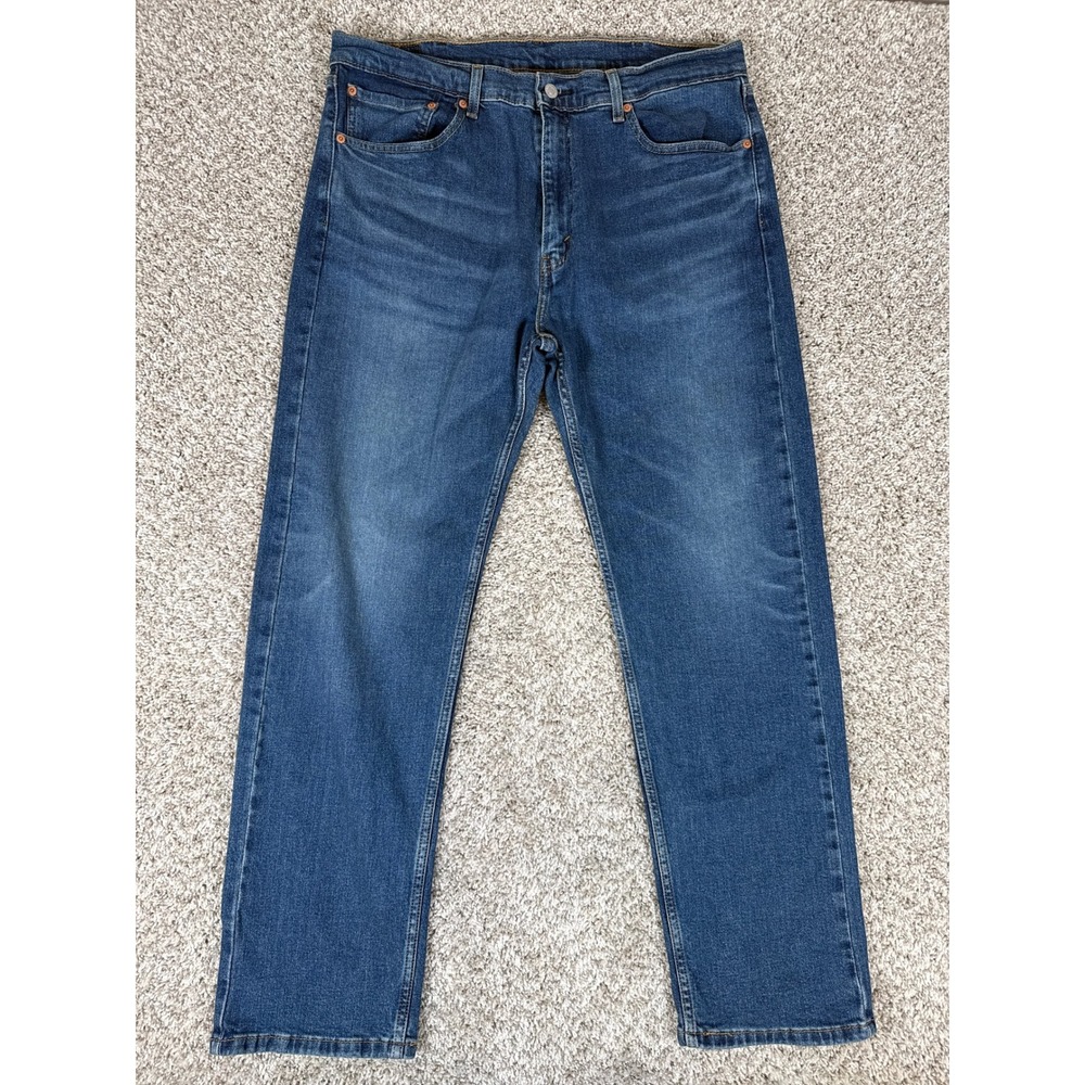 Levis 505 Jeans Mens 38x32 Blue Regular Fit Medium Wash Straight Leg Denim